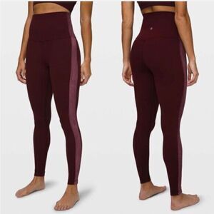 Lululemon Align,Super High Rise Legging, Velvet Side, Sz 6,Maroon